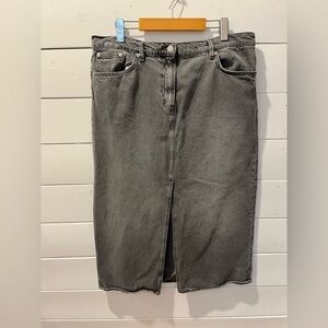 ARKET Grey Denim Midi Skirt – Size 12 (CA)